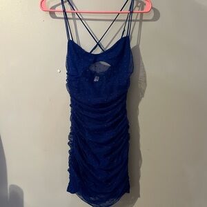 Blue mesh dress